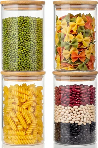 Miniatura 11 de HomArtist Contenedores de almacenamiento de vidrio extra grandes para harina y azúcar con tapa hermética, 105 fl oz x1 y 48 fl oz x1 [Juego de 2]