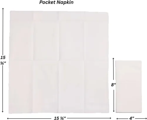 Miniatura 3 de Servilletas de bolsillo American Homesttead, paquete de 50 unidades, 15.75 x 15.75 pulgadas, papel de lino con tacto airlaid, plegadas con bolsillo