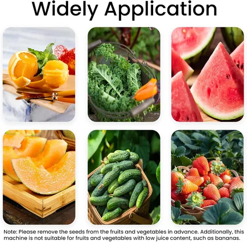 Miniatura 6 de Exprimidor comercial de verduras y frutas, separado automático de jugo y residuos, prensa de jugo resistente con varilla de empuje, exprimidor