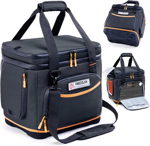 Miniatura 10 de Bolsa de transporte de doble capa para Jackery Explorer 300/240/160 – Bolsa de almacenamiento portátil para estación de energía con fondo moldeado
