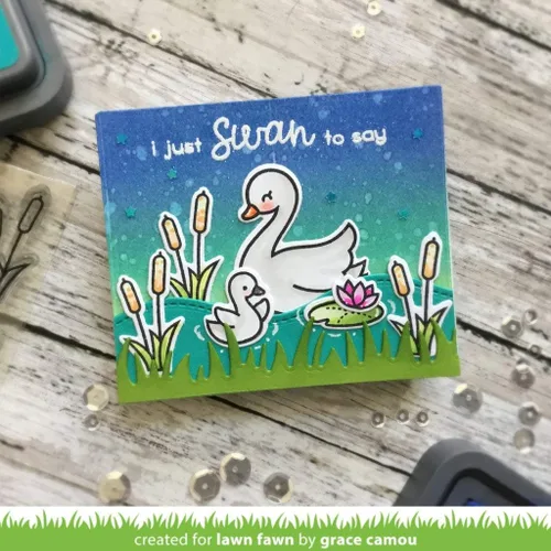 Miniatura 7 de Lawn Fawn Swan Soiree - Juego de sellos transparentes de 4 x 6 pulgadas y juego de troqueles personalizados a juego (LF2219, LF2220), paquete de 2