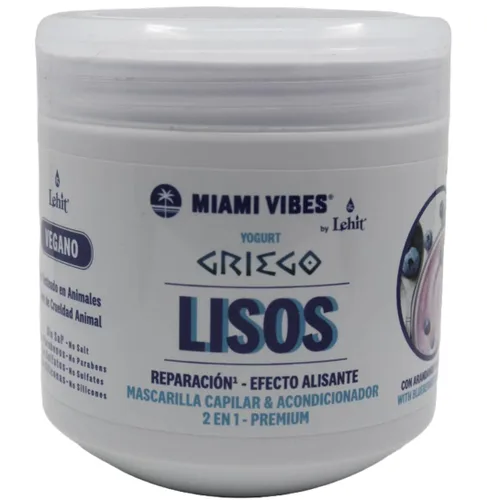 Lehit Lisos Miamia Vibes Yogurt Griego Premium Mascarilla Tratamiento | Mascarilla Capilar & Acondicionador Colombia 16.9oz-16.9 fl oz