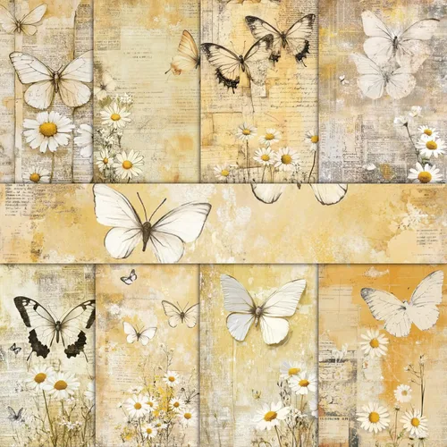 Miniatura 8 de PRSTINCOL Papel para álbum de recortes, 16 hojas de 6 x 6 pulgadas, suministros de álbum de recortes de estilo de ventana azul, papel de decoupage