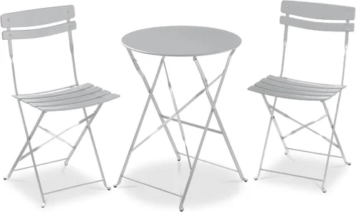 Miniatura 16 de Best Choice Products Juego de 3 piezas de bistró, diseño plegable que ahorra espacio, acero sólido, juego de muebles de patio al aire libre con 2