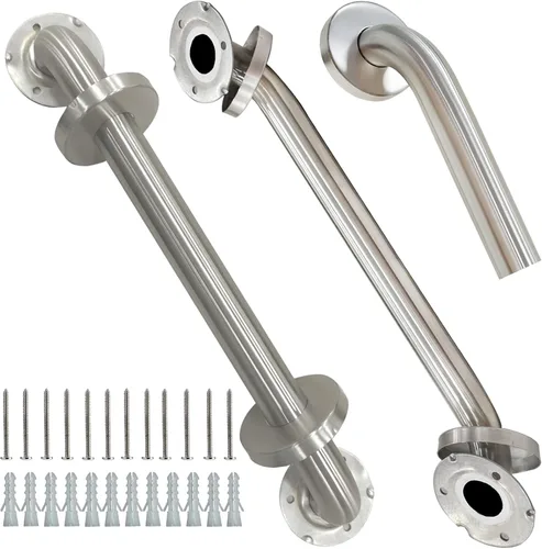 Miniatura 8 de Barras de agarre para discapacitados de 24 pulgadas, paquete de 2 barras de agarre de acero inoxidable para bañeras y duchas, barras de seguridad
