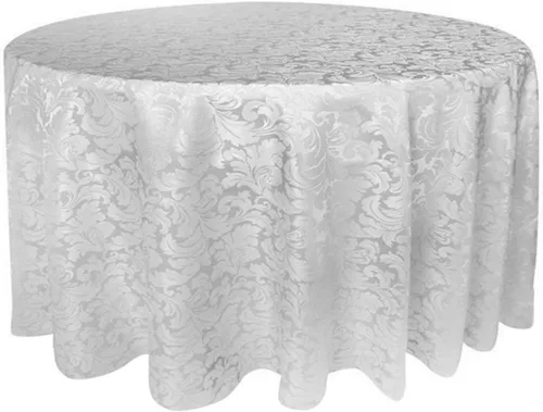Miniatura 10 de Tektrum Mantel redondo de damasco jacquard de 90 pulgadas, resistente al agua, a prueba de derrames, resistente a las manchas, sin arrugas, ideal