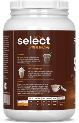 Miniatura 7 de PEScience Select Cafe Protein Coffee - Polvo con sabor a café, 100 mg de cafeína, 0.71 onzas de proteína helada, café en polvo o crema - Caramel