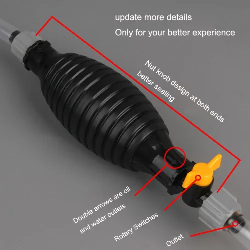 Miniatura 6 de Bomba de sifón de gas para gasolina con manguera de sifón de 6.5 pies, bomba de transferencia de combustible manual, bomba de succión de mano