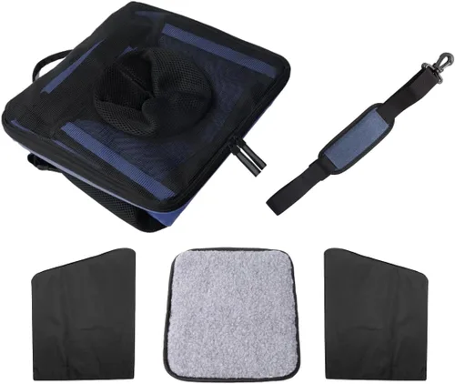 Miniatura 8 de Canasta/Bolsa de Transporte para Mascotas para Bicicleta, Mochila Transportadora/Elevadora para Perros y Gatos con Bolsillos Laterales Grandes