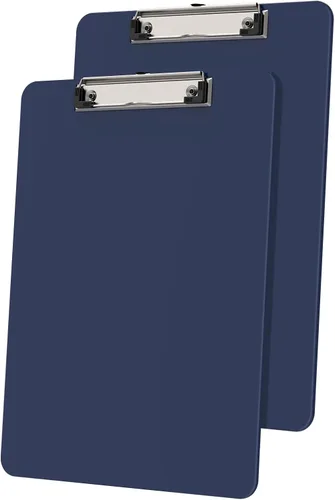 Miniatura 21 de Portapapeles de plástico, tablero de clip negro A4 de 8.5 x 11 pulgadas para aula, estudiantes, niños, mujeres, tamaño 9 x 12.5 pulgadas con clip