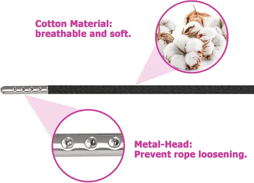 Miniatura 3 de 10 cordones de cordón con fácil Threaders, reemplazo de cadena de sudadera con capucha con enhebradores de cordón flexible rosa para pantalones
