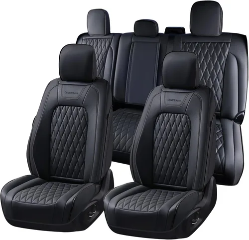 Miniatura 17 de Coverado Funda de asiento de cuero, ajuste personalizado para fundas de asiento Ford F150, fundas de asiento para camioneta Ford F150 impermeables