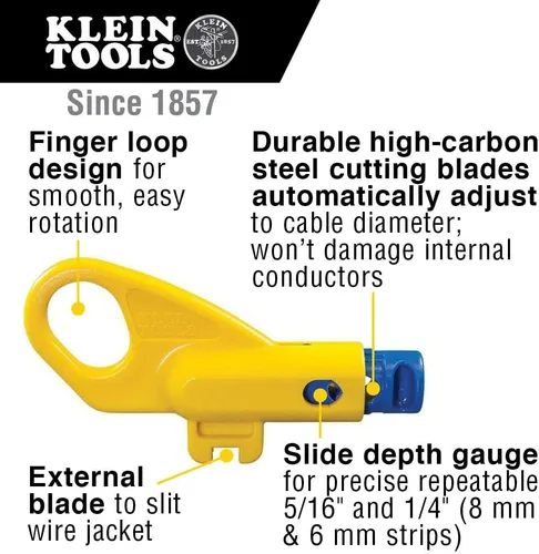 Miniatura 6 de Klein Tools Kit de probador de cables con pelacables, engarzador, herramientas de corte y enchufes de datos RJ45
