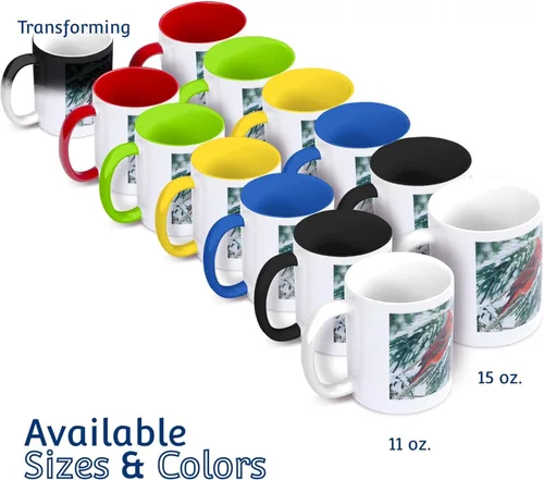 Miniatura 7 de 3dRose Hummingbird by Yellow Trompet Flower on Crackled Background - Taza negra de dos tonos de 11 oz