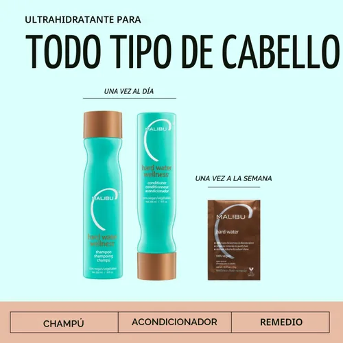 Miniatura 5 de Malibu C Champú clarificador de cabello de agua dura, fórmula quelante sin sulfatos para acumulación y desintoxicación del cuero cabelludo, elimina