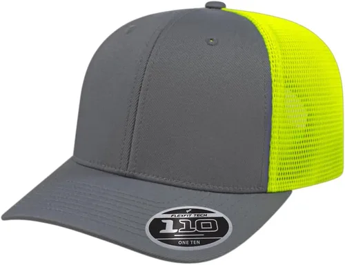Miniatura 82 de Cap America i8502 Flexfit 110 Premium - Gorra de camionero de perfil medio con 6 paneles de malla trasera con protección UV y cierre ajustable Azul