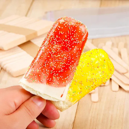 Miniatura 5 de Boao Juego de 200 palitos y bolsas de helado que incluye 100 bolsas de plástico transparentes autoadhesivas, 100 palitos de madera desechables