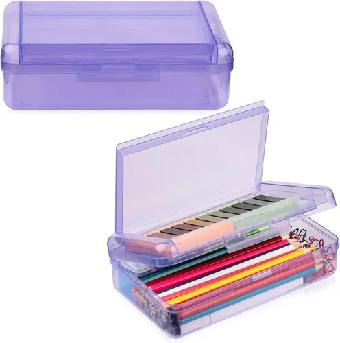 Miniatura 21 de Meiikun Caja de Lápices, Cajas de Lápices de Gran Capacidad 2 Compartimentos, Estuche Rígido de Lápices con Tapa Hermética, Caja Organizadora de 1