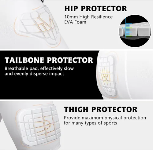 Miniatura 3 de Mens Football Girdle with Pads Hip Thigh Butt Tailbone Protector Pants Padded Compression Short Youth Adult Protective for Baseball Snowboard Skate