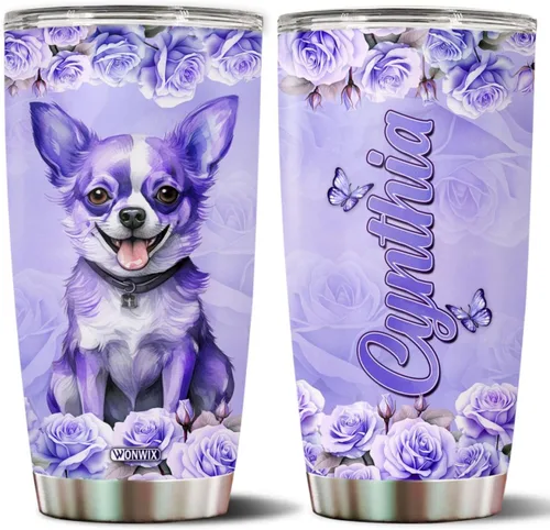 Miniatura 23 de Regalos personalizados de Beagle para mujeres, esposa, hija, mamá, niña, vaso de acero inoxidable aislado de 20 onzas, taza de viaje, taza de café