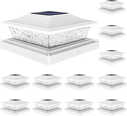Miniatura 9 de VOLISUN - Faroles solares para postes de 4x4/6x6, para cercas de madera/vinilo, para patio/jardín, blanco cálido con 2 modos de iluminación