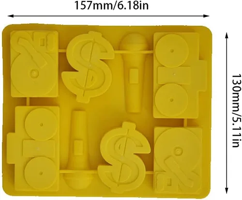 Miniatura 2 de Cestony 3 moldes de silicona para karaoke de hip hop, DJ, para bricolaje, fondant, galletas, chocolate, postre, decoración