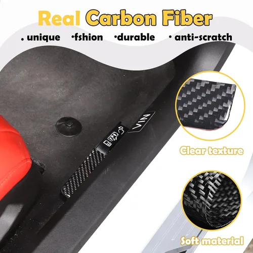 Miniatura 3 de Adhesivo de interruptor de cerradura de puerta de emergencia de fibra de carbono 3D suave Compatible con Corvette C8 Stingray Z06 Z51 2020 2021 2022