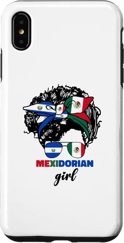 Miniatura 7 de Funda para iPhone 13 Pro Max mitad mexicana y salvadoreña mexicana y salvadoreña para niña con la bandera de El Salvador