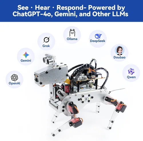Miniatura 2 de SunFounder Kit de robot AI con Raspberry Pi Zero 2 W+tarjeta TF 32G, ChatGPT-4o habilitado con comando de voz y reconocimiento de video, control