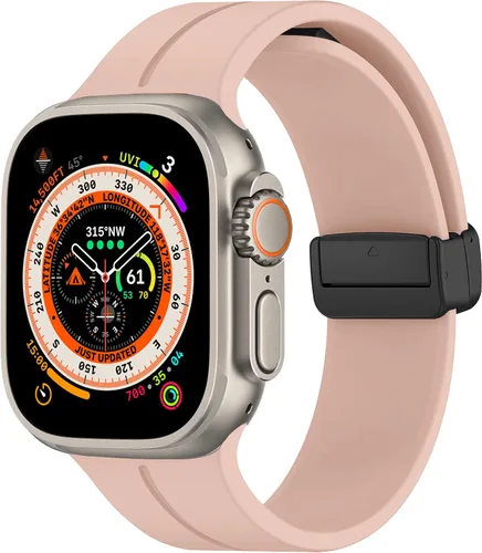 Correa magnética para Apple Watch Ultra/2 de 1.929 in, 1.772 in, 1.732 in, 1.811 in, 1.654 in, 1.614 in, 1.575 in, correa de silicona deportiva para