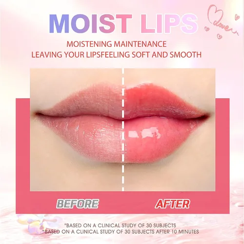 Miniatura 3 de LANGMANNI Aceite labial hidratante, brillo labial sin adherencia, bálsamo labial para el cuidado de los labios, aceite labial con sabor a fruta