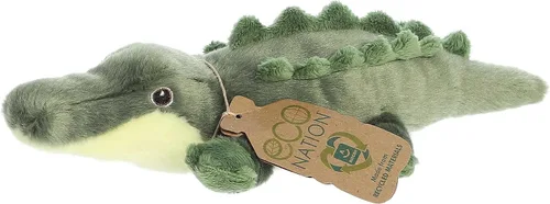 Aurora® Animal de peluche Eco Nation™ Eco Softies™ de cocodrilo hecho responsablemente, ideal para aventuras de juego, perfecto para cumpleaños o
