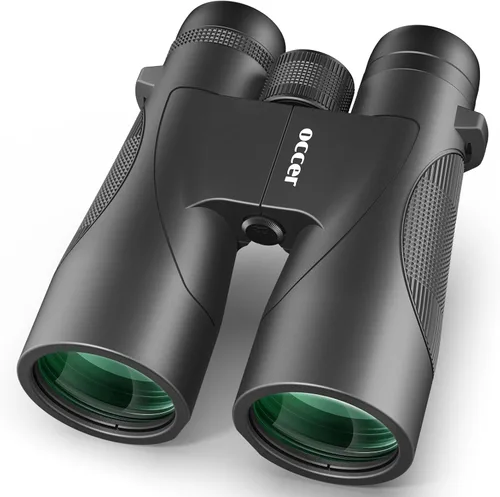 OccER 12x50 Binoculares para Adultos de Alta Potencia - Binoculares HD para Observación de Aves para Caza con Visión Clara - Binoculares de Enfoque