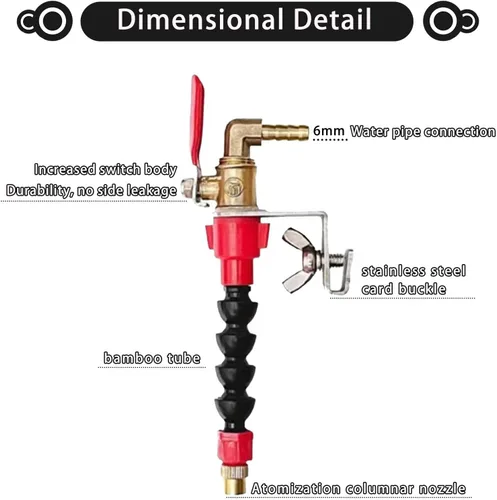 Miniatura 2 de Sistema de nebulización para máquina de corte, pulverizador de agua, boquilla de eliminación de polvo ajustable, ladrillo de nebulización