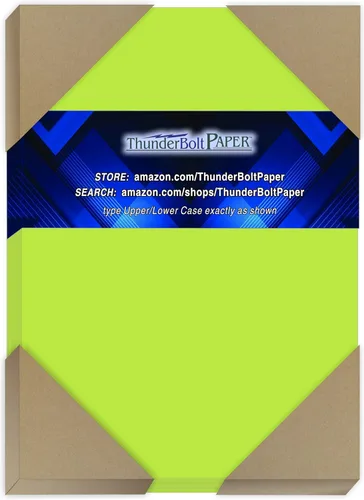 200 fundas de color verde lima brillante de 65 libras, papel de cartón, foto de 5 x 7 pulgadas, tarjeta, tamaño del marco, cartulina ligera de 65