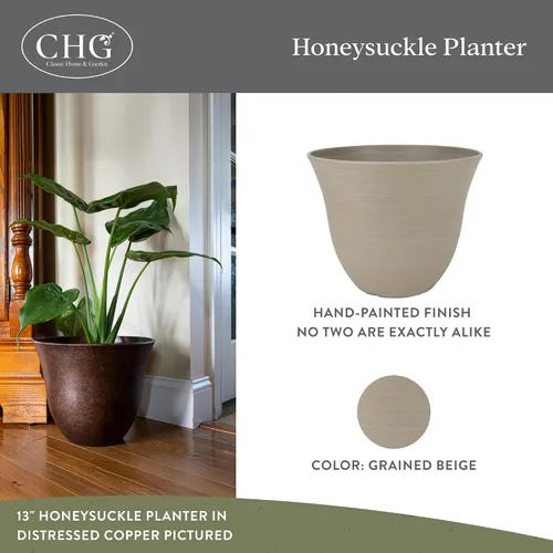 Miniatura 2 de Classic Home and Garden - Macetas de Resina Honeysuckle - Macetas Ligeras para Plantas de Interior y Exterior - Macetas de Plástico Resistentes a