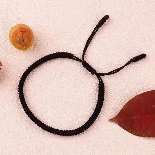 Miniatura 34 de Pulseras tibetanas hechas a mano con cuerda roja para él y ella, pulsera de la amistad, pulsera de la amistad, hilo negro y rojo para protección