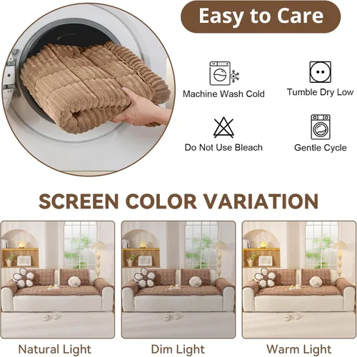 Miniatura 8 de OstepDecor Funda de sofá para perros, funda de sofá antideslizante lavable para mascotas, funda de sofá suave para sofá, sofá biplaza y seccional