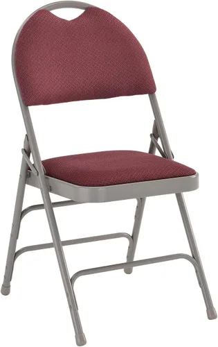 Miniatura 25 de Flash Furniture HERCULES Series Ultra Premium Triple Braced Black Vinyl Metal Silla plegable con asa fácil de transportar Marco negro de vinilo.