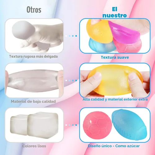 Miniatura 5 de Juguetes para ansiedad, pelotas antiestrés para niños y adultos, paquete de 4 juguetes para ansiedad de azúcar de malta, bola de gel de elevación
