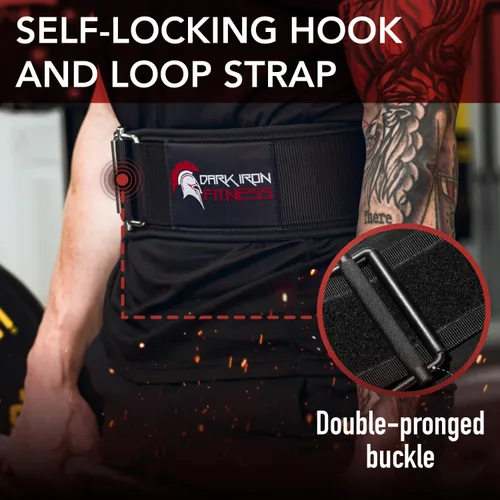 Miniatura 3 de Dark Iron Fitness Self-Locking Weight Lifting Belt for Powerlifting, Squats, Premium Gym Core & Back Support, Weightlifting Training Equipment