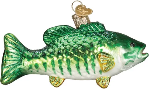 Miniatura 3 de Old World Christmas - Adorno de vidrio soplado de lubina de boca chica para árbol de Navidad, decoración festiva artesanal, colección de peces