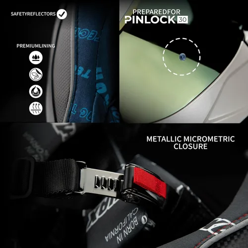 Miniatura 3 de HAX Onix - Cascos de motocicleta de cara completa aprobados por DOT, listo para Pinlock y ranura para intercomunicador, para deportes de motor