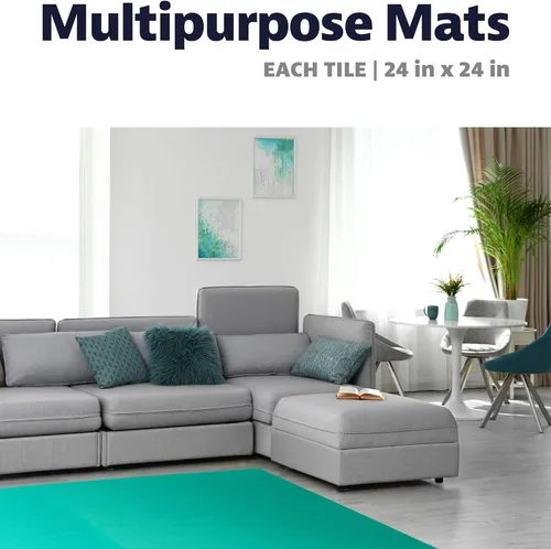 Miniatura 3 de We Sell Mats - Baldosas multiusos de espuma EVA con un grosor de 0.5 pulgadas, alfombrillas entrelazadas para gimnasios de interior y para el hogar