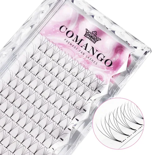 Miniatura 7 de CoMango Extensiones de pestañas de volumen 3D/4D/5D/6D/10D, grosor de 0.003 in, rizo C/D, tallo corto de 0.315-0.591 in, extensiones de pestañas