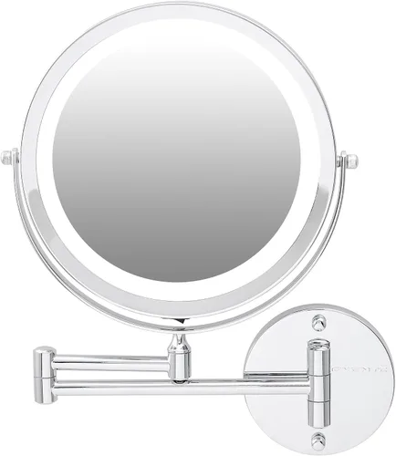 Miniatura 13 de OVENTE Espejo de maquillaje iluminado para montaje en la pared, espejo de tocador de doble cara de 7 pulgadas con aumento 1X/7X para baño con luces