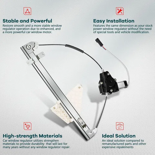 Miniatura 2 de FINDAUTO Regulador de ventana eléctrica lateral trasera con motor para el lado del conductor, compatible con 2001-2004 para Jeep Grand Cherokee