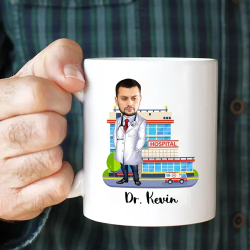 Miniatura 5 de Taza de café personalizada con foto de doctor de 11 y 15 onzas, divertida taza de café de doctor regalo para agradecer a hombres, mujeres, cirujano