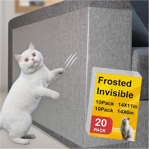 Miniatura 4 de Protector de muebles para arañazos para gatos, paquete de 12 – [no reflectante] protectores de sofá mate esmerilados, cinta adhesiva invisible