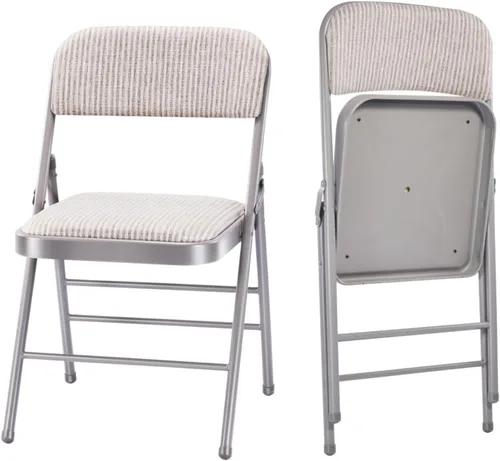 Miniatura 8 de cyclone sound Paquete de 2 sillas plegables con cojín y respaldo acolchados de poliuretano, sillas de metal de grado comercial con cómodo cojín